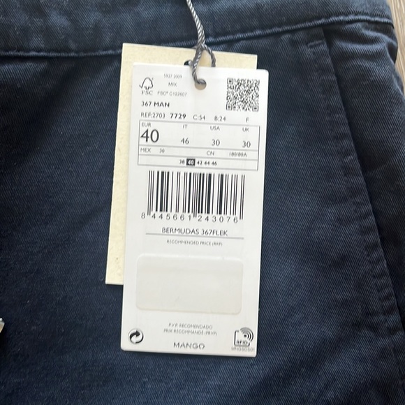 MANGO Drawstring Cotton Linen Bermuda short - NWT - Picture 9 of 10